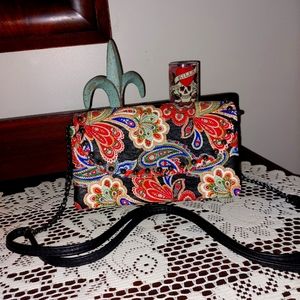 SALE! JESSICA SIMPSOM OVER THE SHOULDER MULTICOLORED/BEADS SNAP-CLOSURE HANDBAG